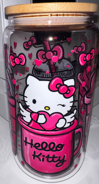 Hello Kitty 16oz Glass tumbler