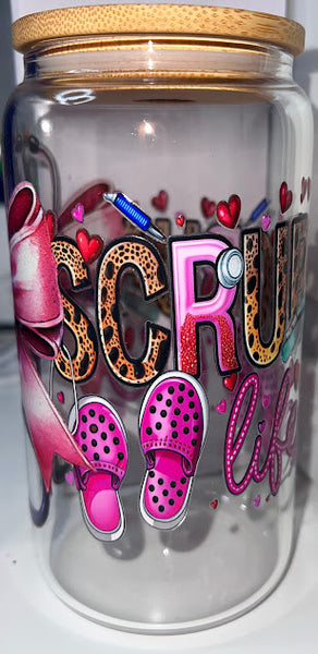 Nurse 16oz Glass Cup