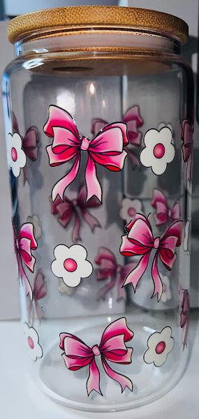 Pink Flowery Bow Cup