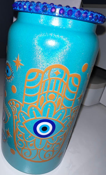 16oz Evil Eye Stainless Steel Tumbler - Ready to ship